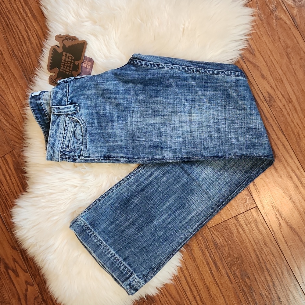 Antik Embroidered Pocket Bootcut Dark Wash Jeans - Picture 1 of 9